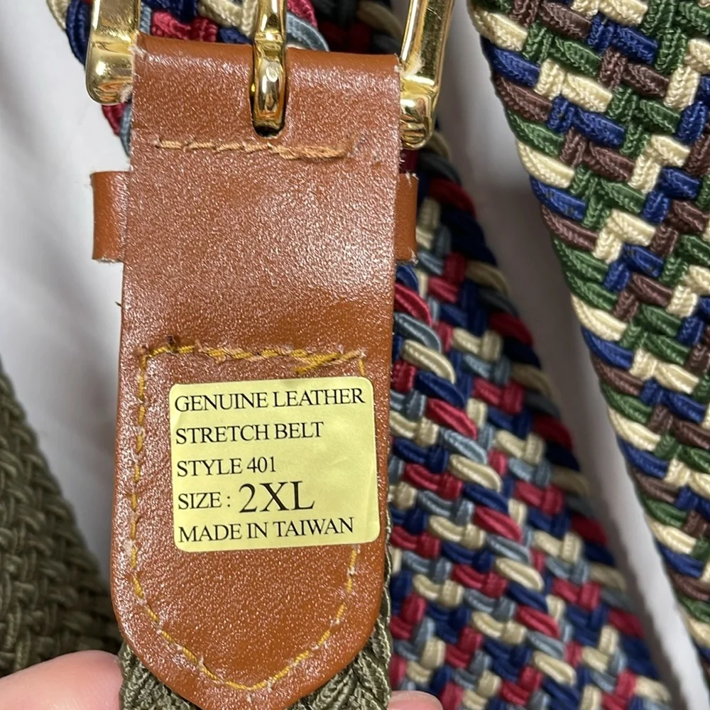 (4) Genuine Leather Stretch Belts, Style 401 Size 2XL